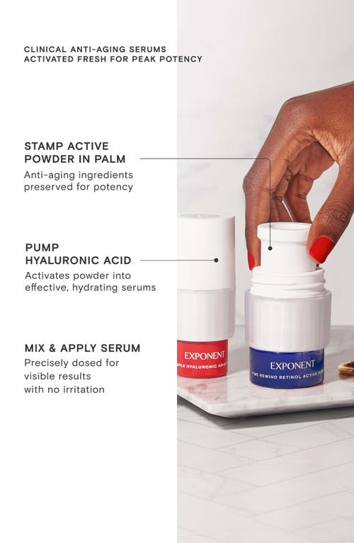 Exponent Beauty Time Rewind Retinol + Hyaluronic Acid Power Serum Set $98 Value In Transparent