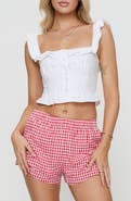 Princess Polly Isadoria Ruffle Trim Cotton & Linen Tank