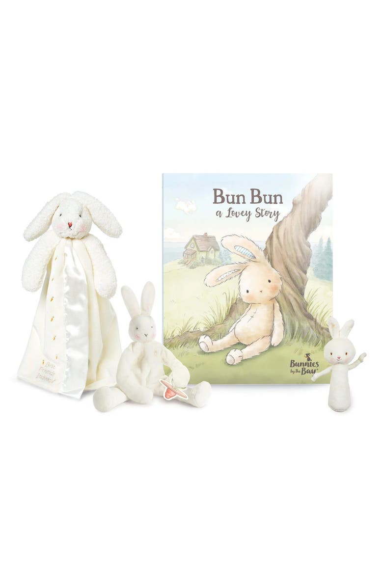 Bunnies by the Bay Bun Bun Lovey Gift Set, Main, color, White