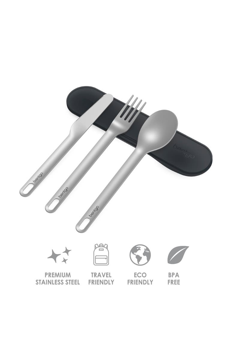 BENTGO Stainless Steel Travel Utensil Set - Carbon, Alternate, color,