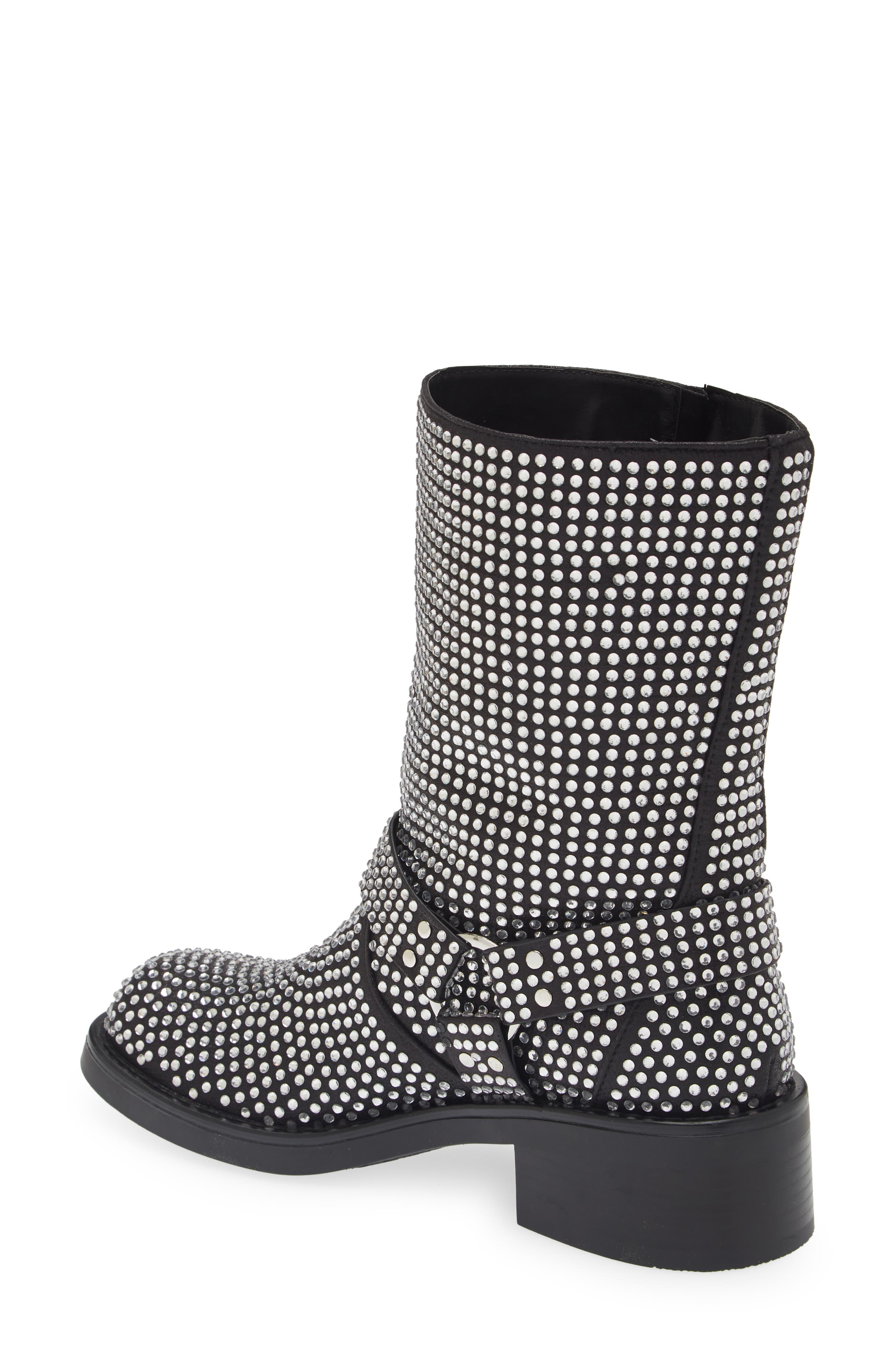 AZALEA WANG Charity Water Resistant Moto Boot, Alternate, color, Silver