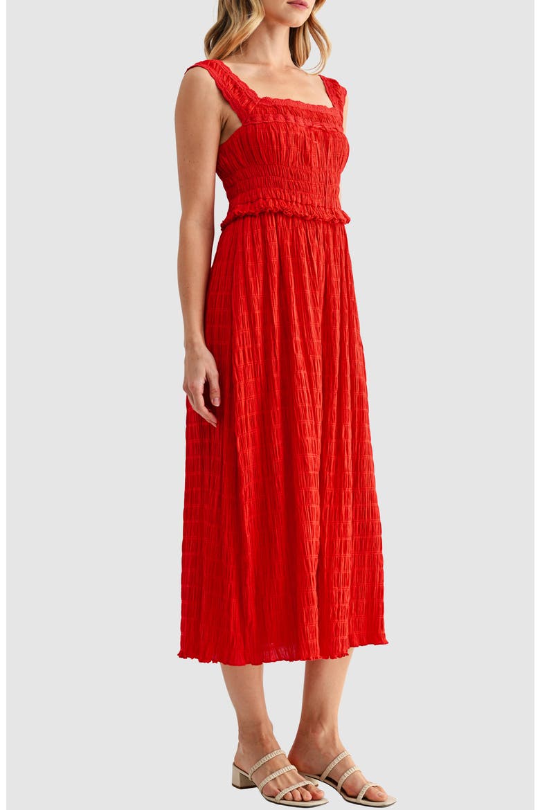 Square Neck Midi Dress, Alternate, color, RED
