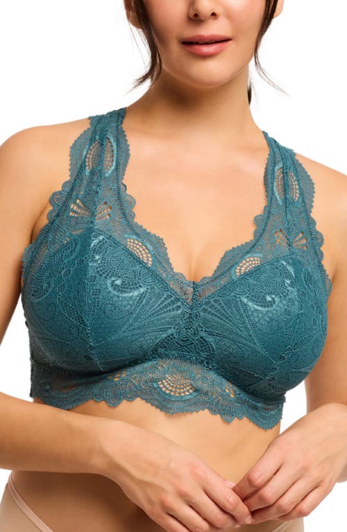Fleur't Belle Époque Lace T-back Bralette In Green