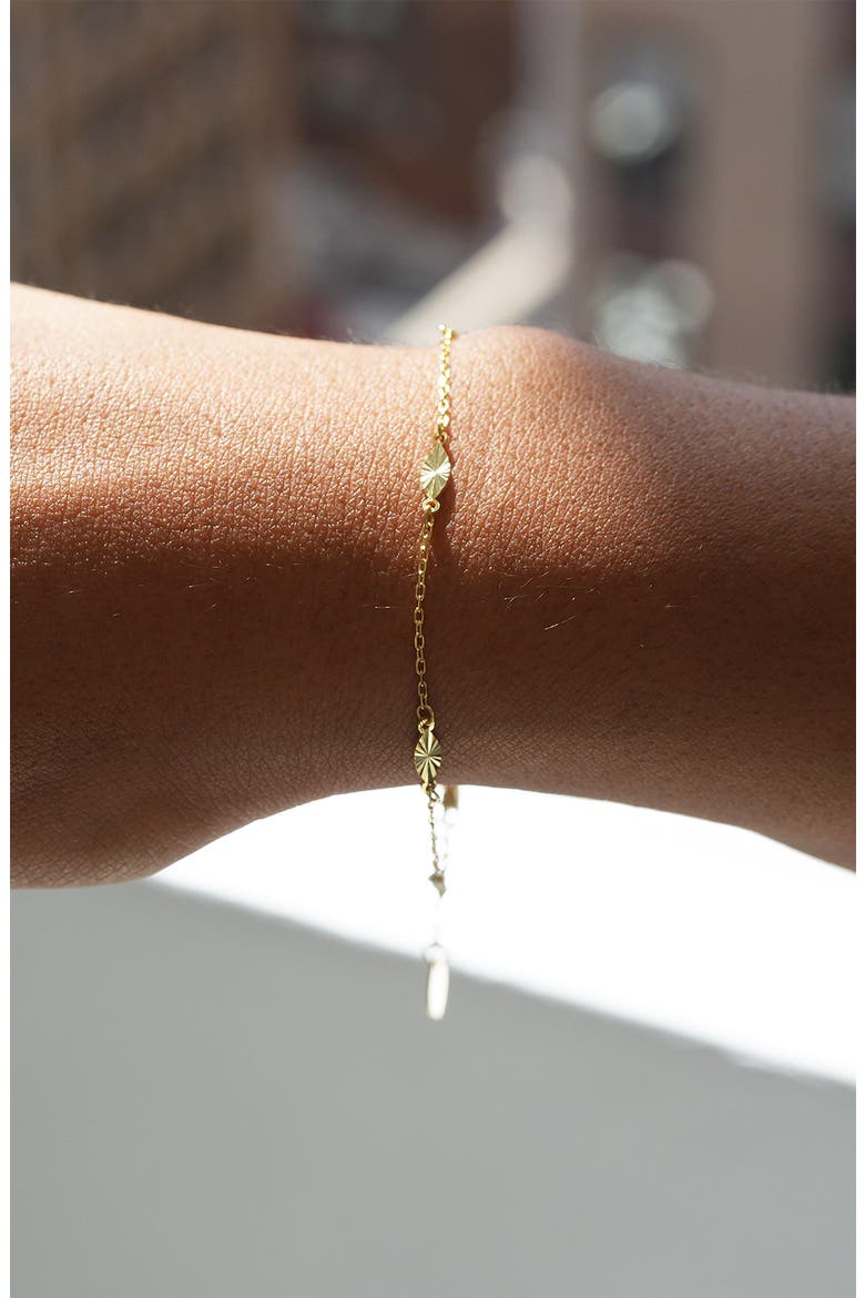 Diamond Cut Station Bracelet, Alternate, color, GOLD