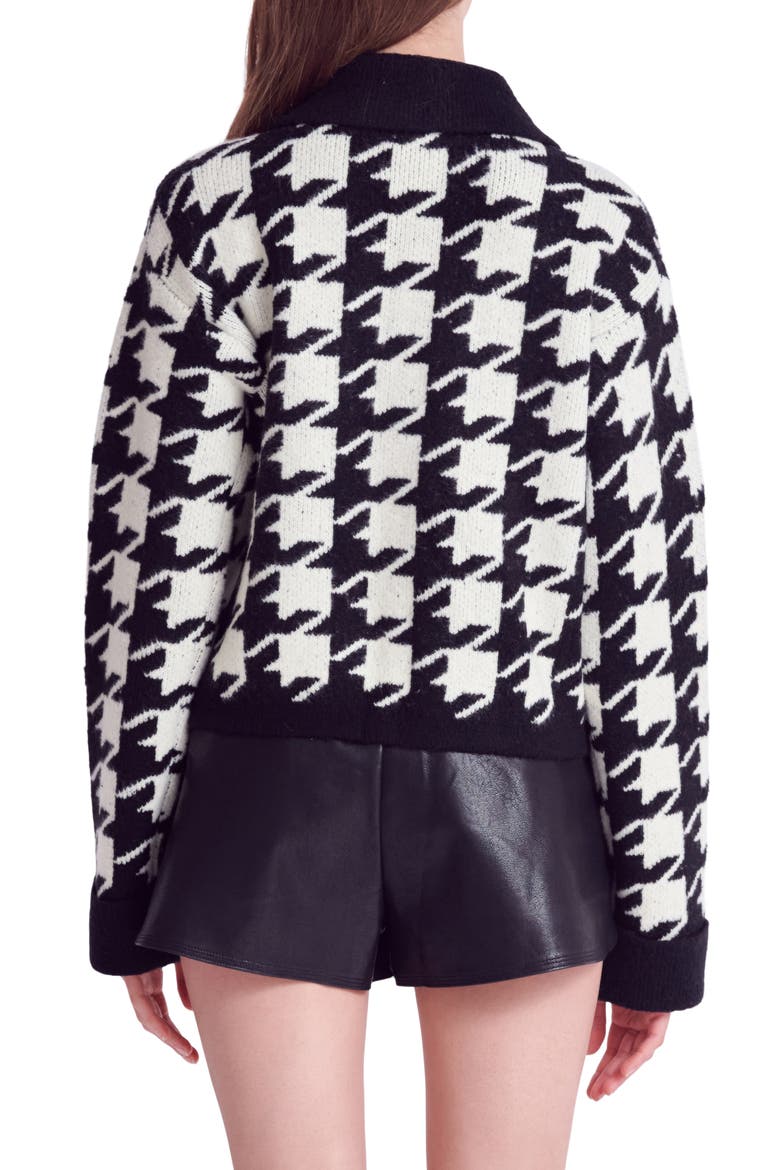 Houndstooth Cardigan, Alternate, color, BLACK/ CREAM