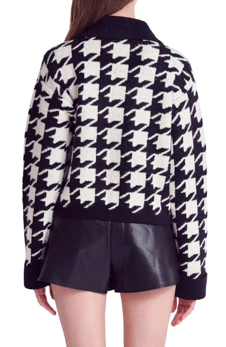 English Factory Houndstooth Cardigan, Alternate, color, 