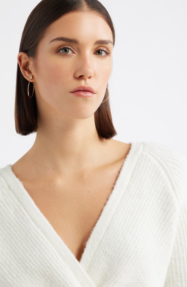 Nordstrom Cubic Zirconia Hoop Earrings, Alternate, color, Clear- Gold