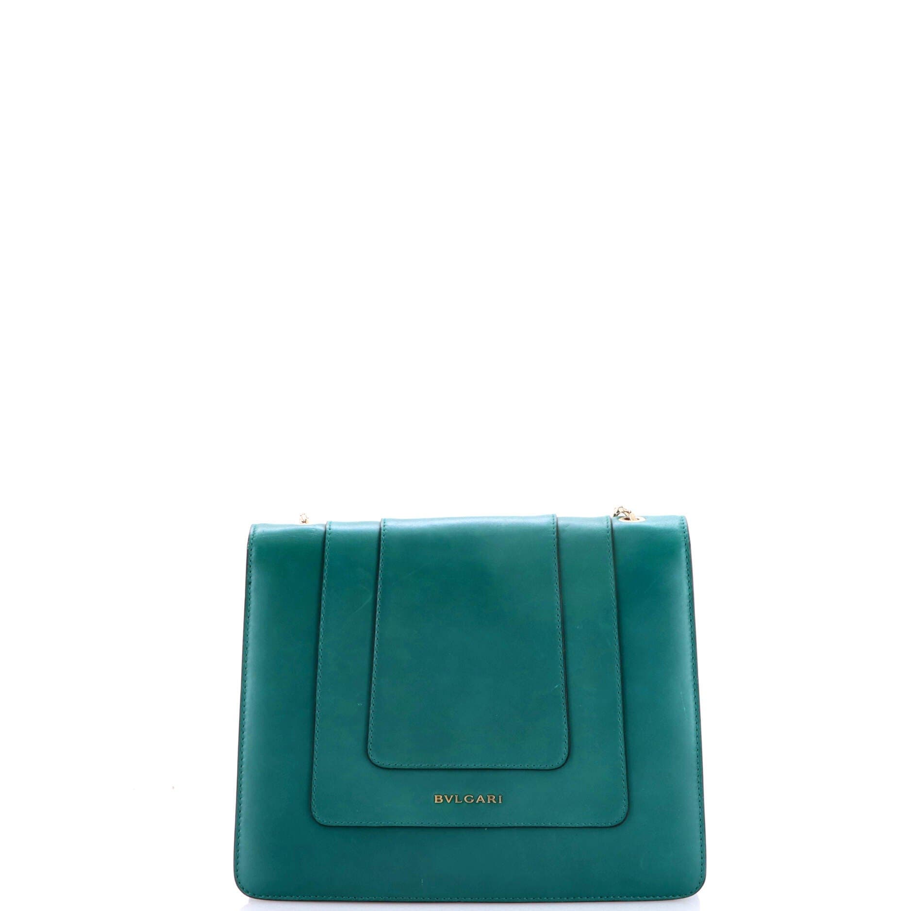 Serpenti Forever Square Shoulder Bag Leather Medium, Alternate, color, Green