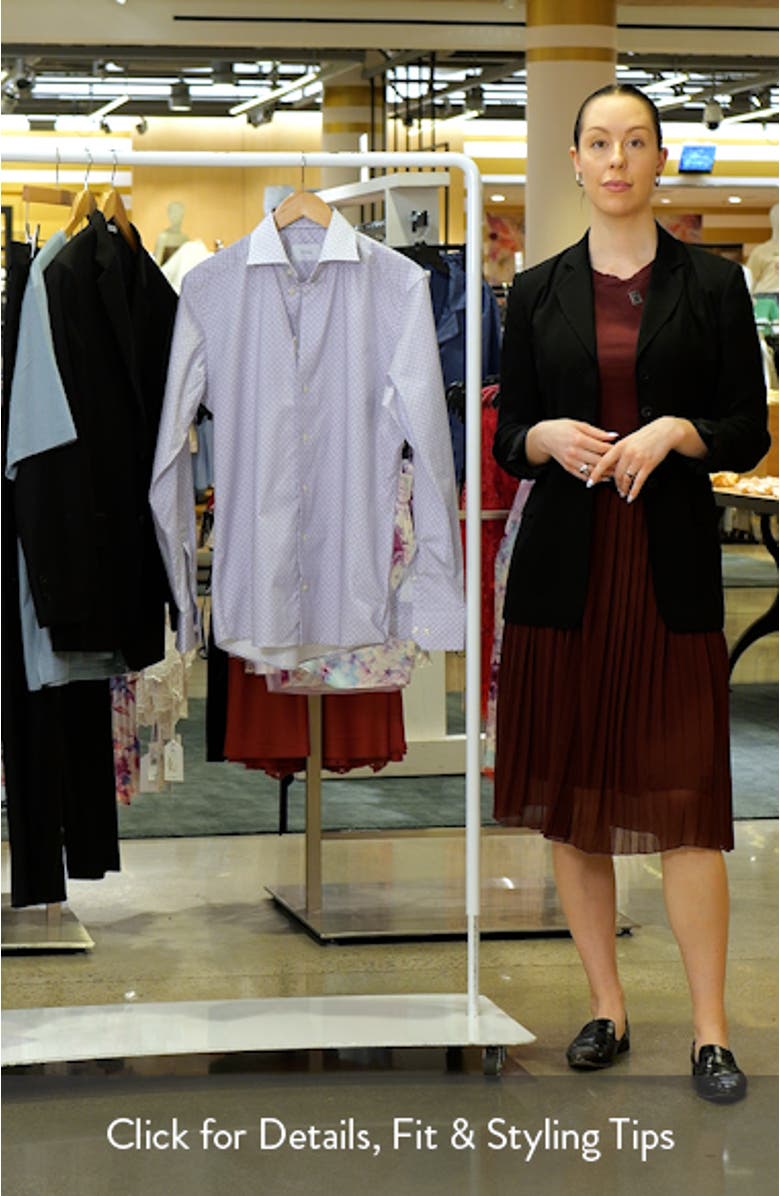 Slim Fit Geometric Print Cotton Dress Shirt, sales video thumbnail