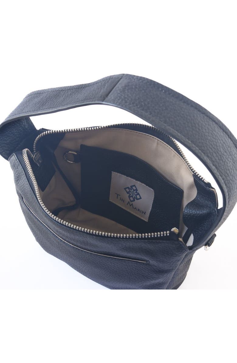 Tin Marin Maina Shoulder Leather Bag, Alternate, color, Black