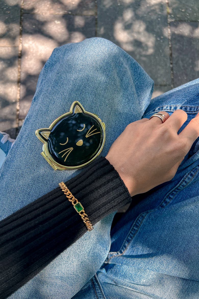 Emerald Gem Curb Chain Bracelet, Alternate, color, Gold With Emerald