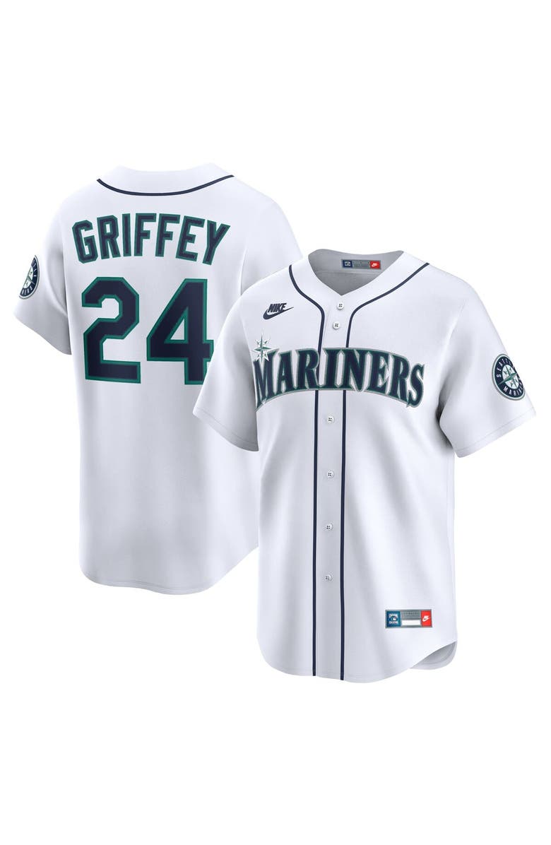 Nike Men's Nike Ken Griffey Jr. White Seattle Mariners Throwback Cooperstown Collection Limited Jersey, Main, color, White