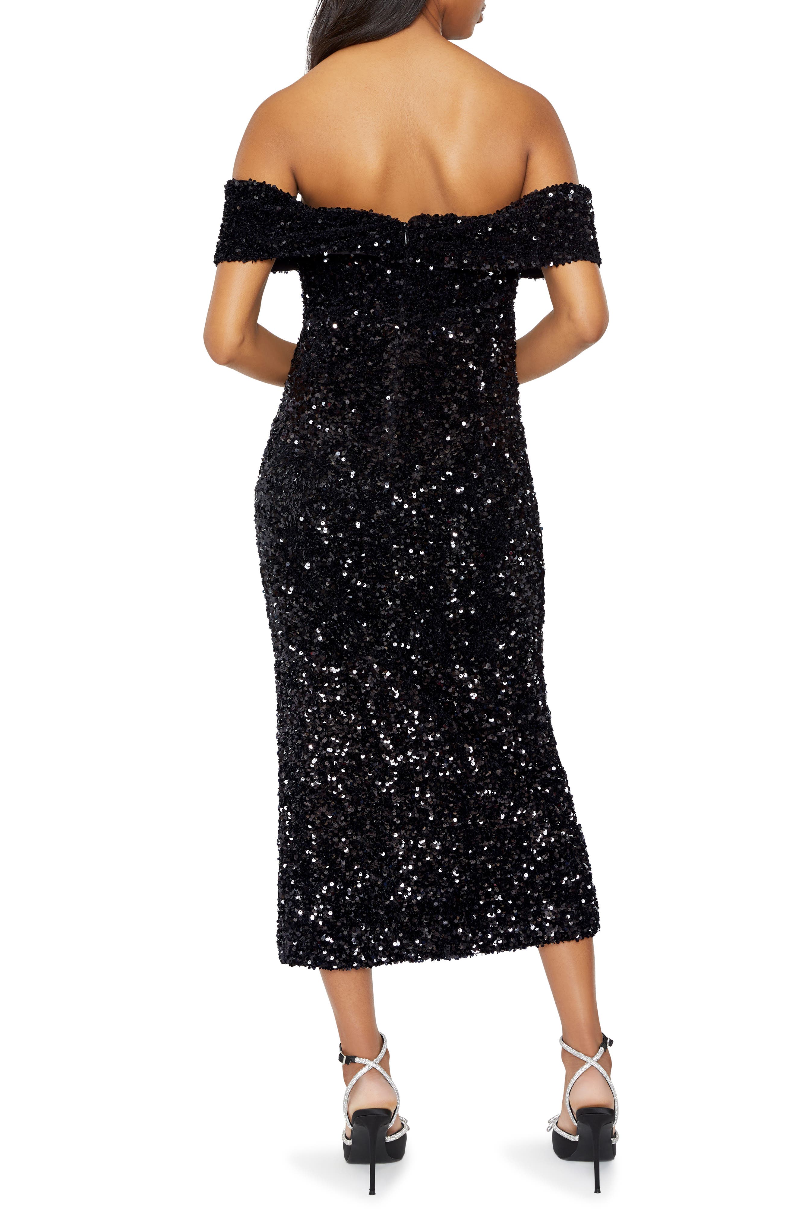 LIKELY Ronan Off the Shoulder Sequin Midi Dress (Women) | Nordstromrack
