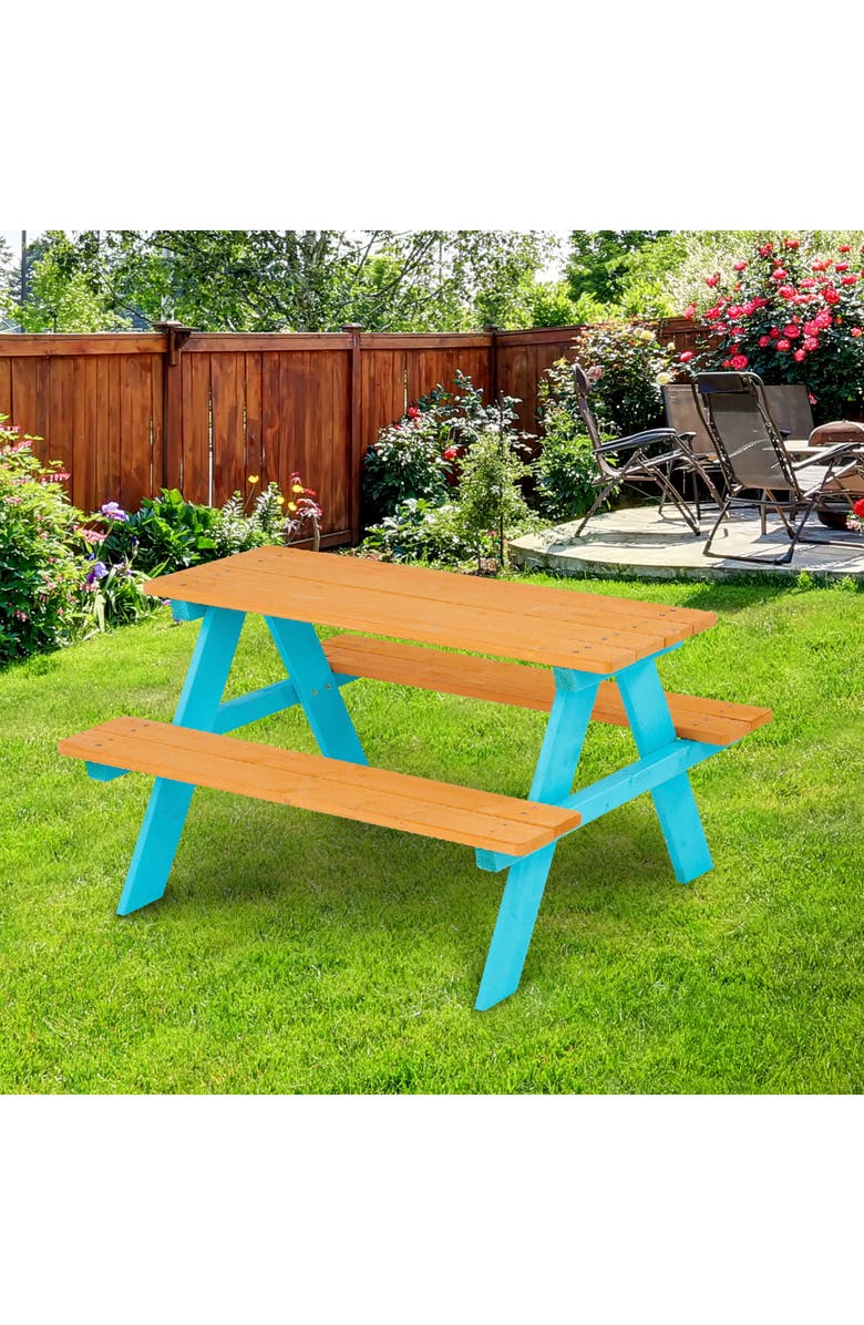 Teamson Kids Outdoor Picnic Table Set, Alternate, color, Assorted