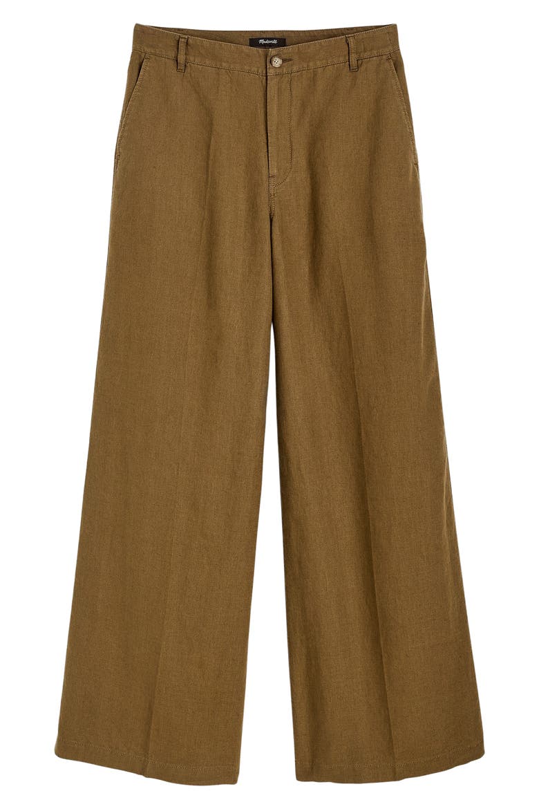 Zoe Relaxed Wide Leg Linen Pants, Alternate, color, SAFARI KHAKI