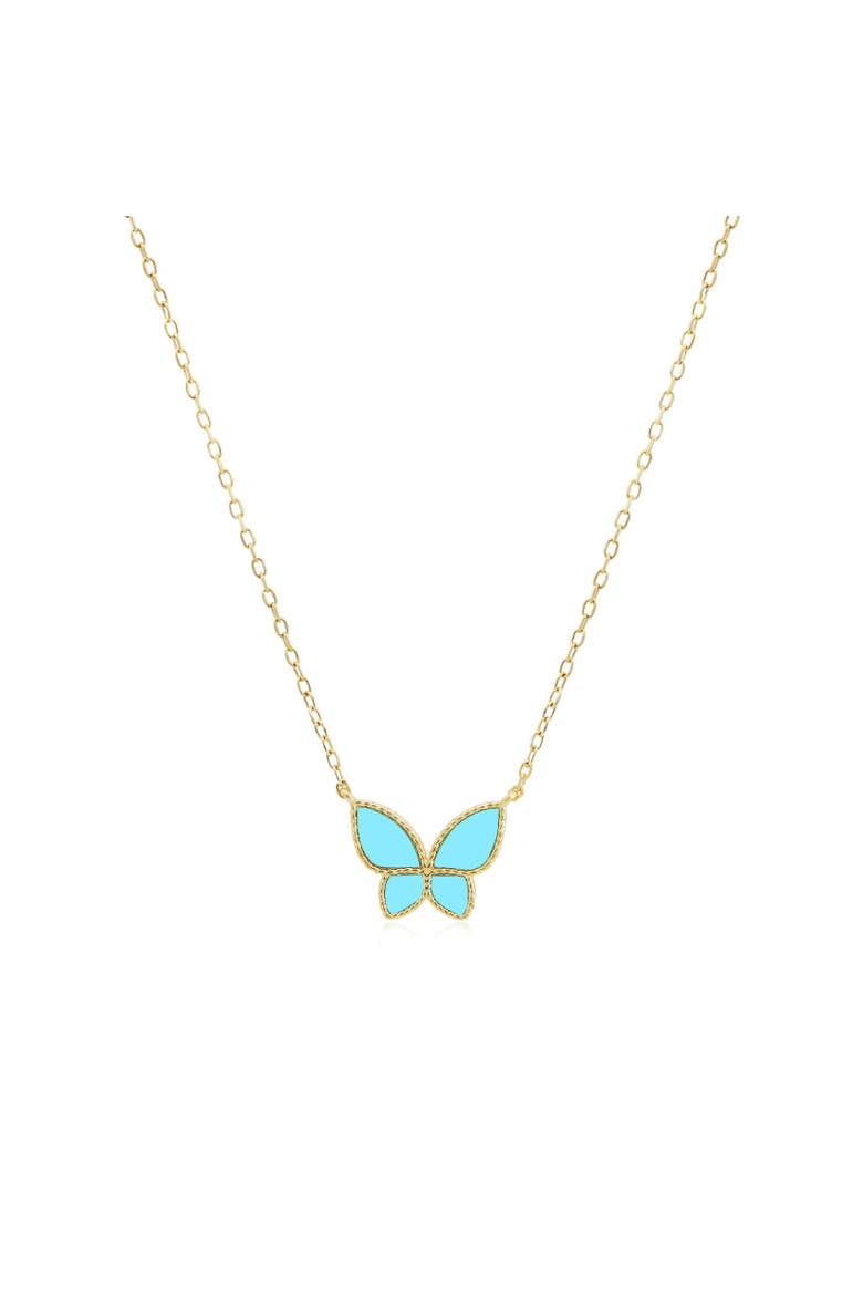 Turquoise Butterfly Necklace, Main, color, Turquoise