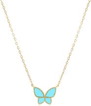 The Lovery Fine Jewelry Turquoise Butterfly Necklace