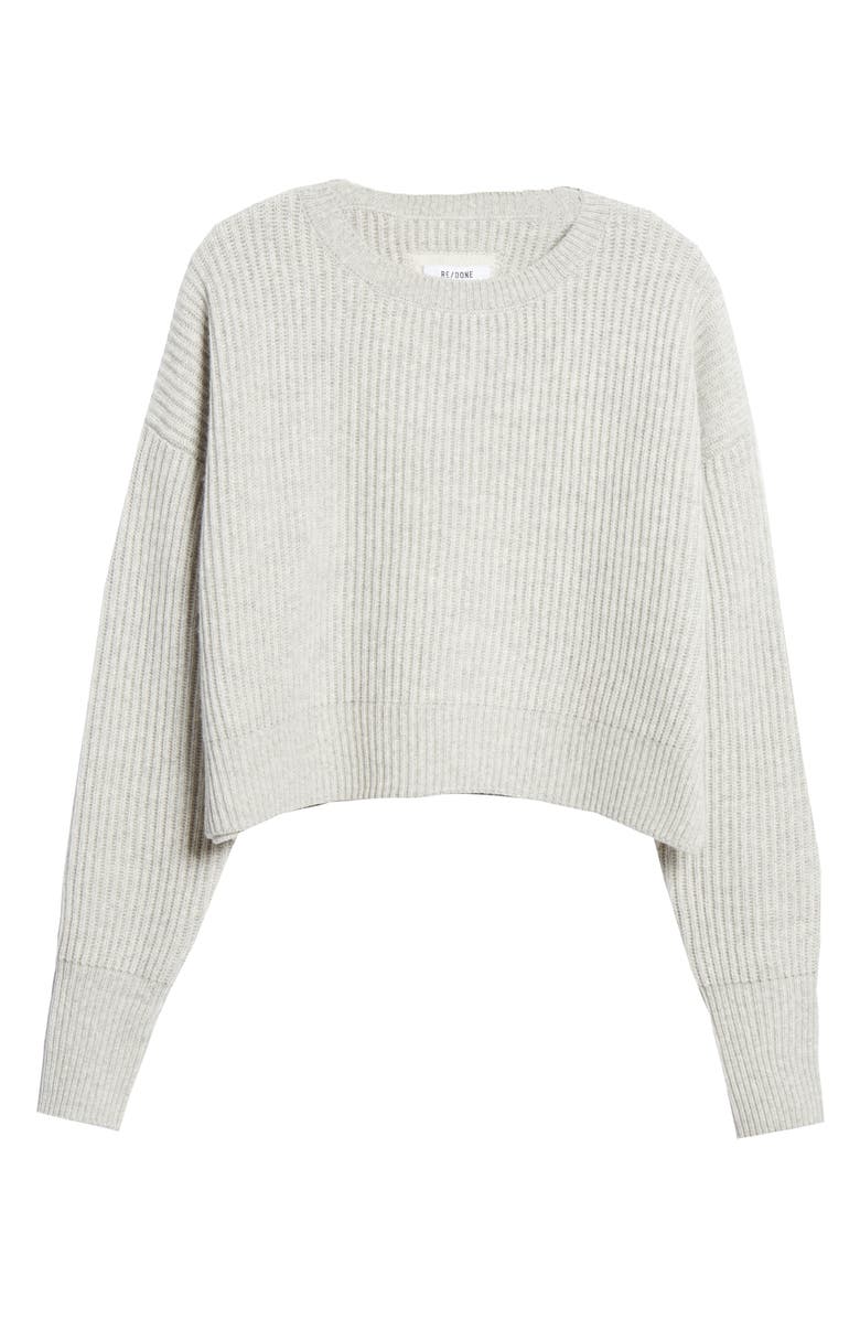Re/Done Wool & Cashmere Crop Sweater, Alternate, color, 