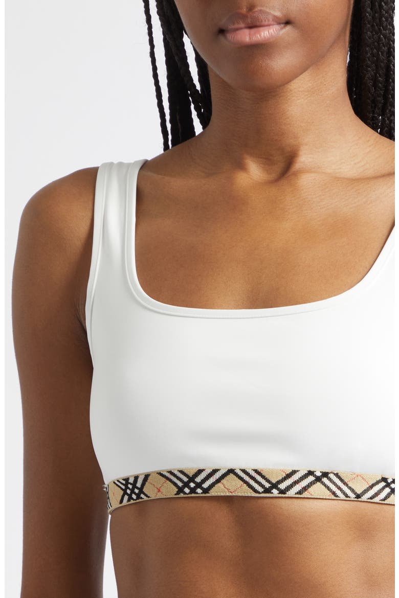 Samphire Check Trim Bikini Top, Alternate, color, CHALK