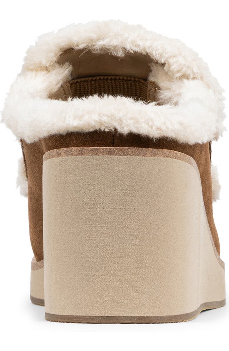 Donald Pliner Faux Shearling Lined Wedge Clog, Alternate, color, Saddle