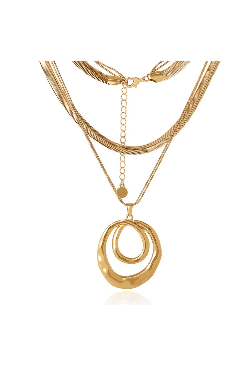 Elegant Layered Necklace, Alternate, color, Gold