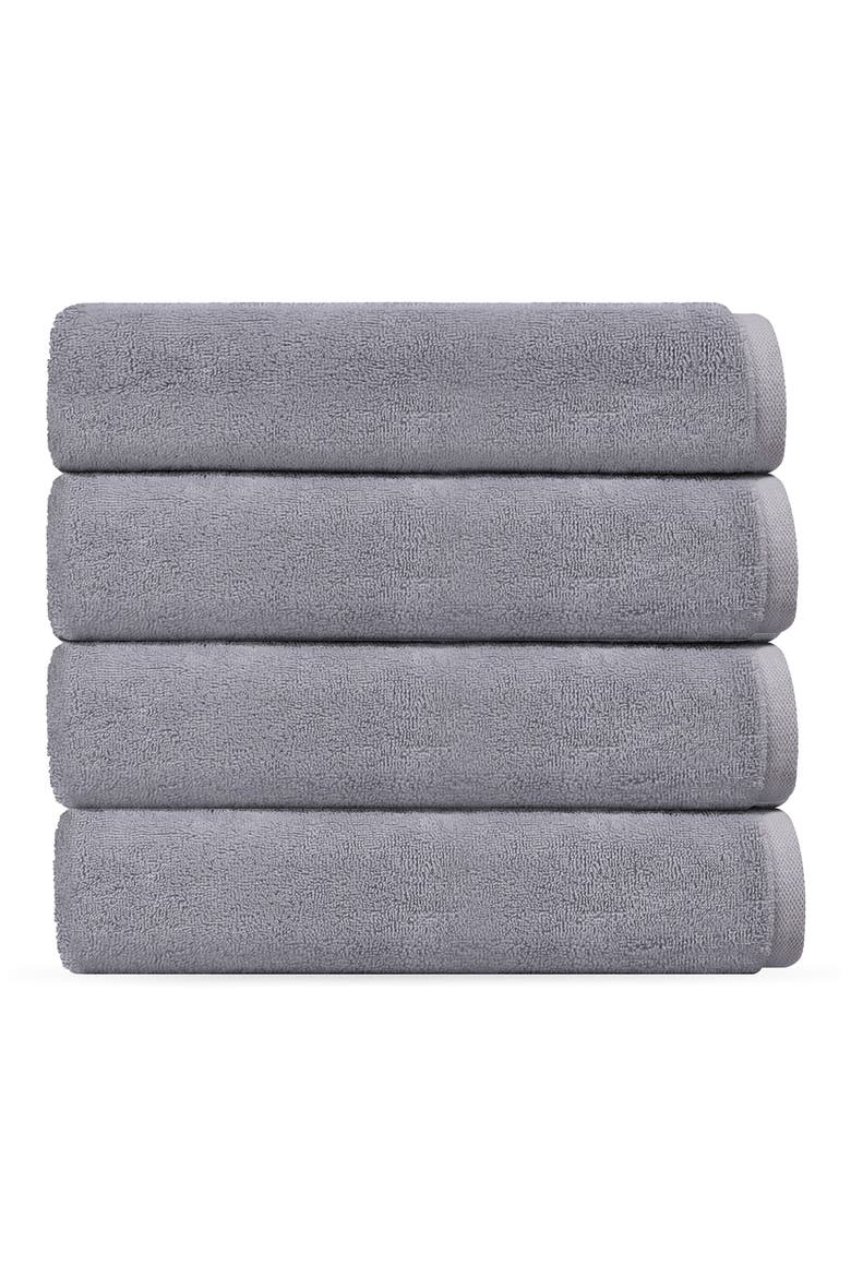 Puresoft 4-Piece Turkish Cotton Hand Towels, Main, color, SILVER