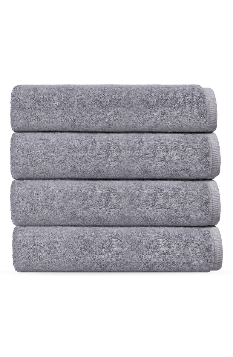 DePera Puresoft 4-Piece Turkish Cotton Hand Towels, Main, color, Silver