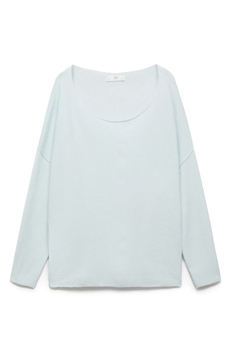 MANGO Boat Neck Sweater, Alternate, color, Pastel Green