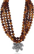 SPHERA MILANO Leaf Pendant Multistrand Resin Statement Necklace