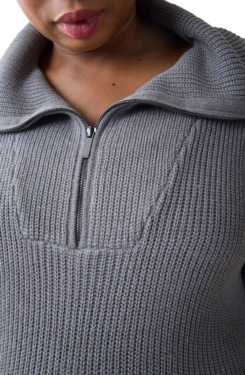 Ingrid & Isabel<sup>®</sup> Quarter Zip Maternity Sweater, Alternate, color, Dark Gray