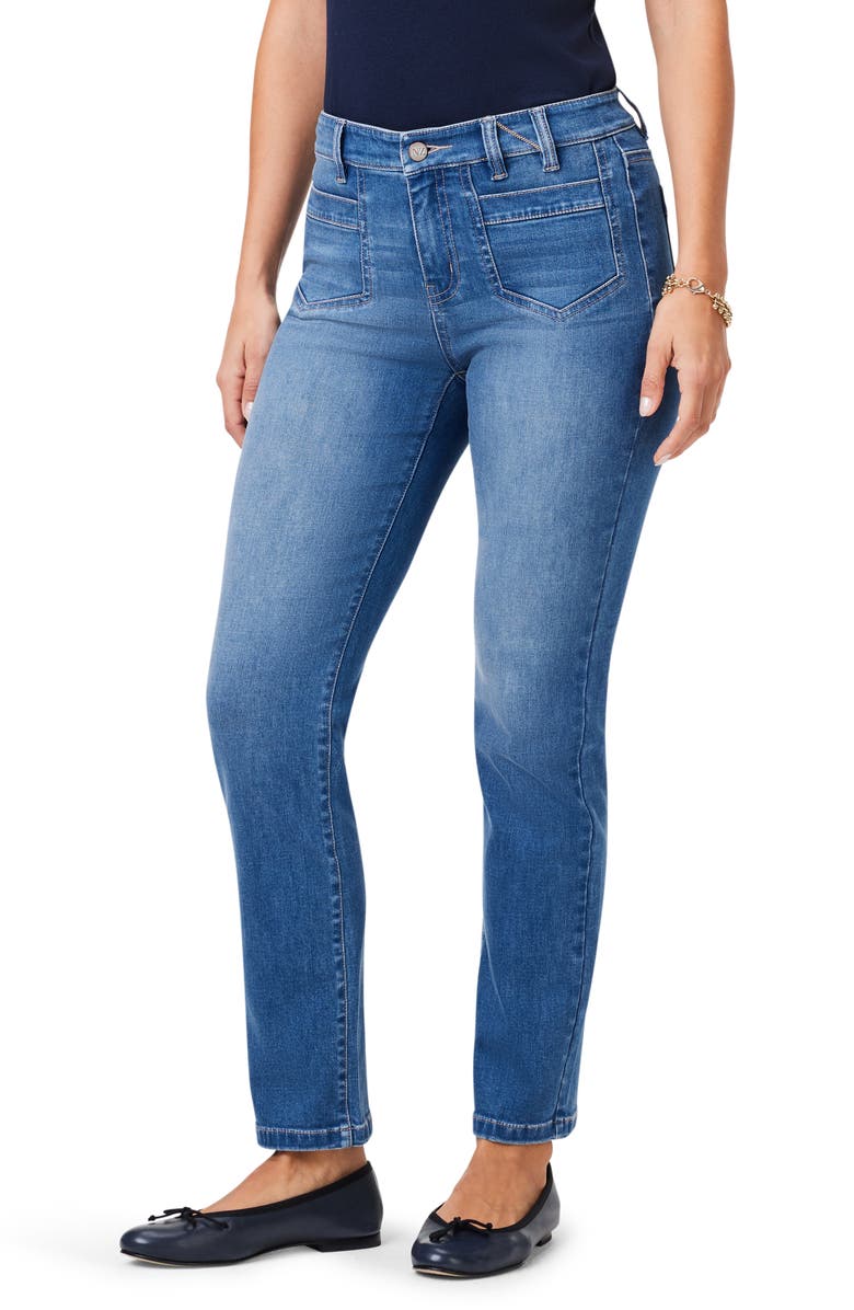 NIC+ZOE Patch Pocket Straight Leg Jeans, Main, color, 