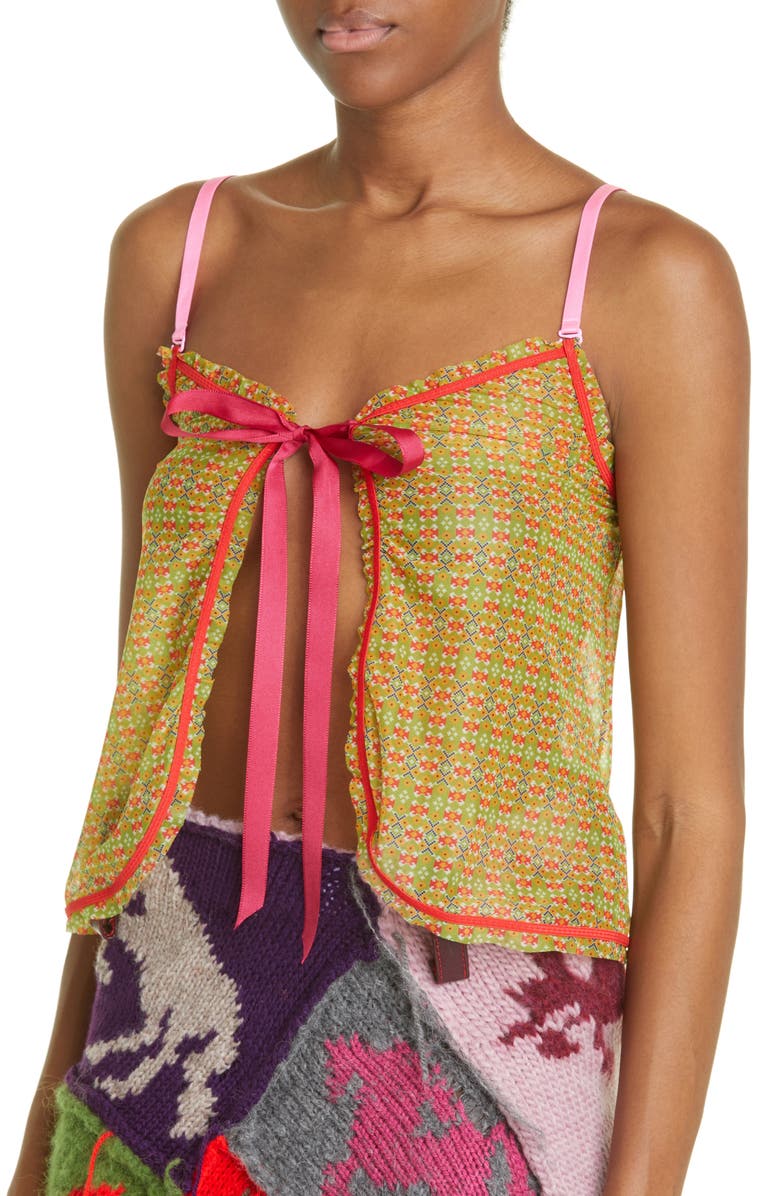 CAFE FORGOT x Louise Lyngh Bjerregaard Folklore Geo Print Open Front Camisole, Alternate, color, 