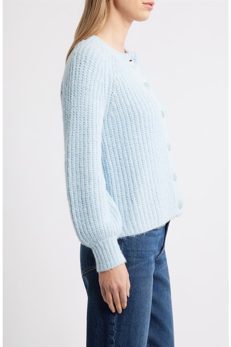 Metallic Shaker Stitch Cardigan, Alternate, color, BLUE SKYWAY