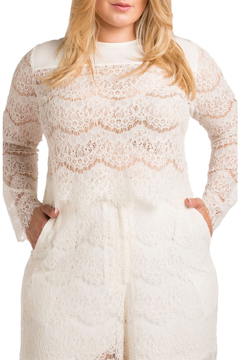 Sydney Lace Skimmer Top, Main, color, WHITE