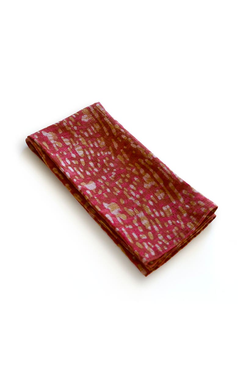 Ichcha Rustic Handmade Cotton Napkins, Main, color, Orange