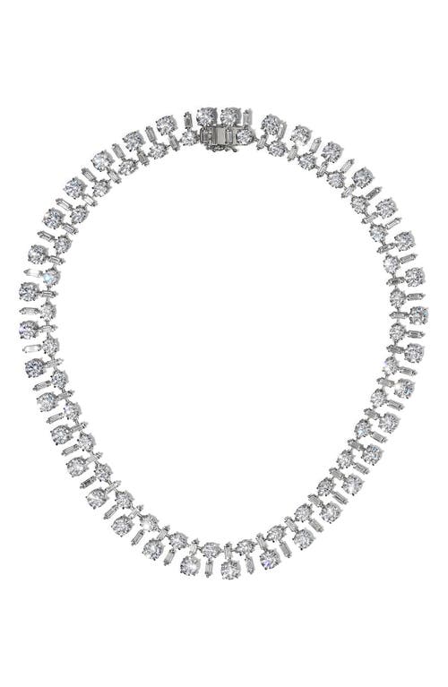 Nadri Stellar Bold Cubic Zirconia Collar Necklace In Silver
