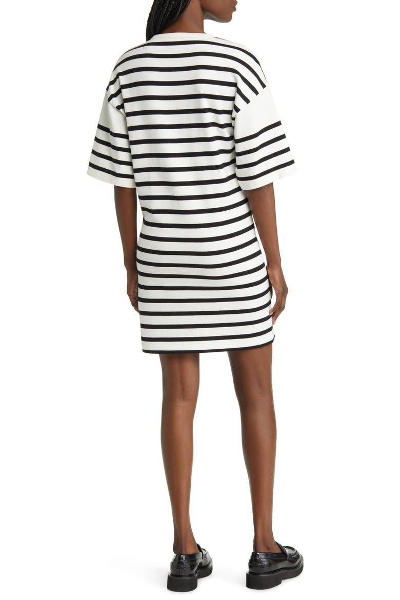 Slouchy Stripe Organic Cotton T-Shirt Dress, Alternate, color, NOIR MULTI