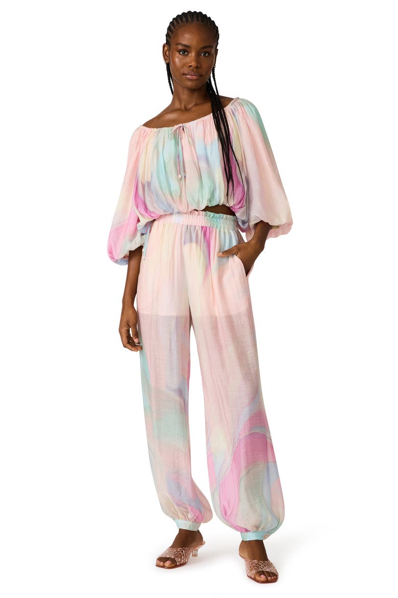 Auda Colorblock Parachute Pants, Alternate, color, PASTEL MULTI