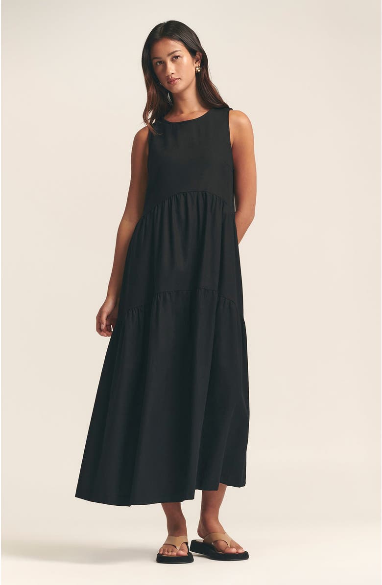 ST MRLO Remi Tiered Dress, Alternate, color, Black