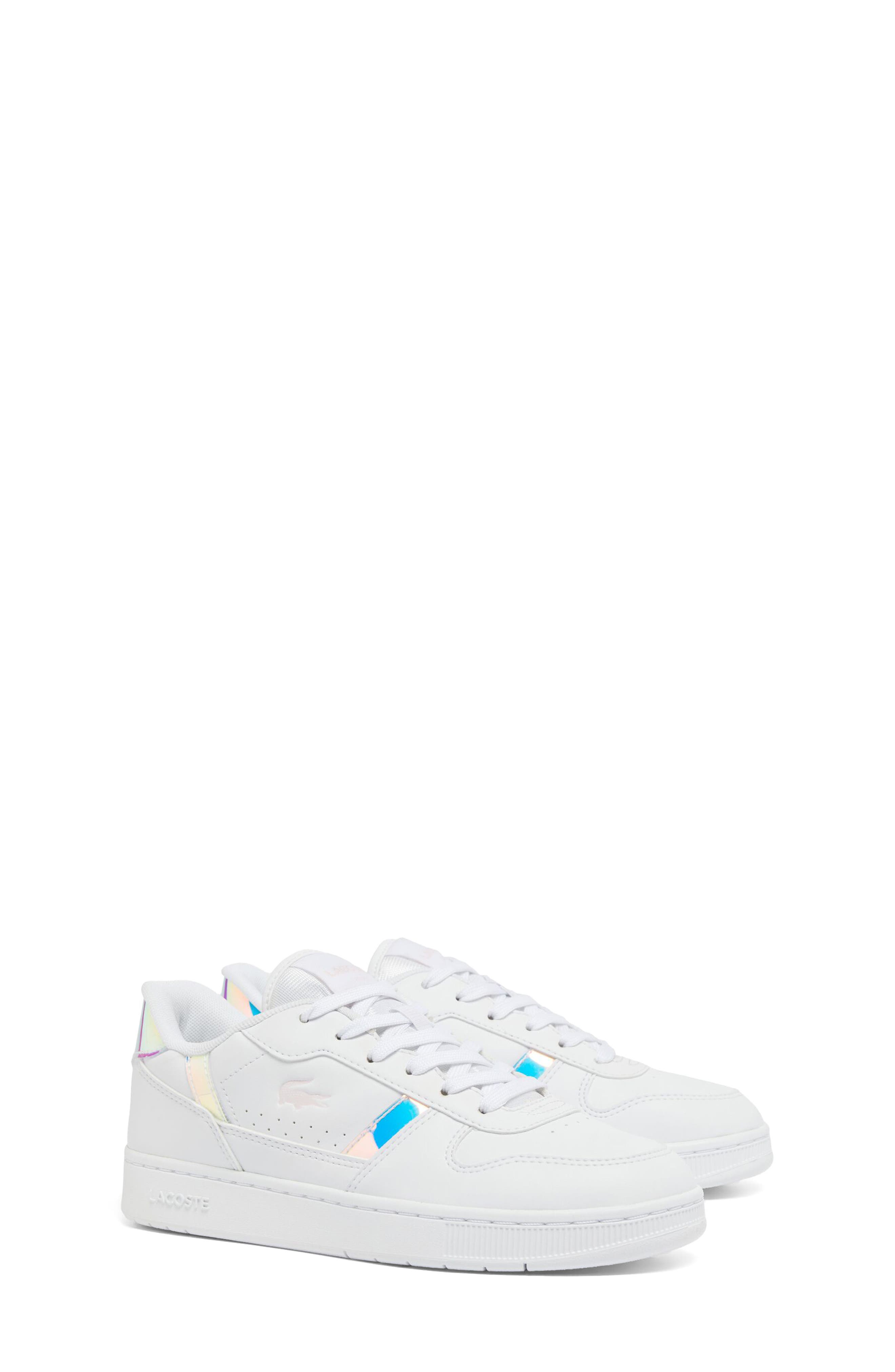 Lacoste Kids' T-Clip Set Sneaker, Main, color, White/ Light Pink