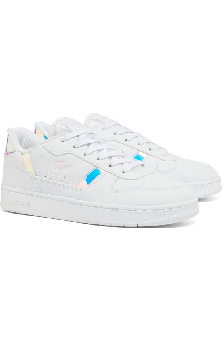 Lacoste Kids' T-Clip Set Sneaker, Main, color, White/ Light Pink