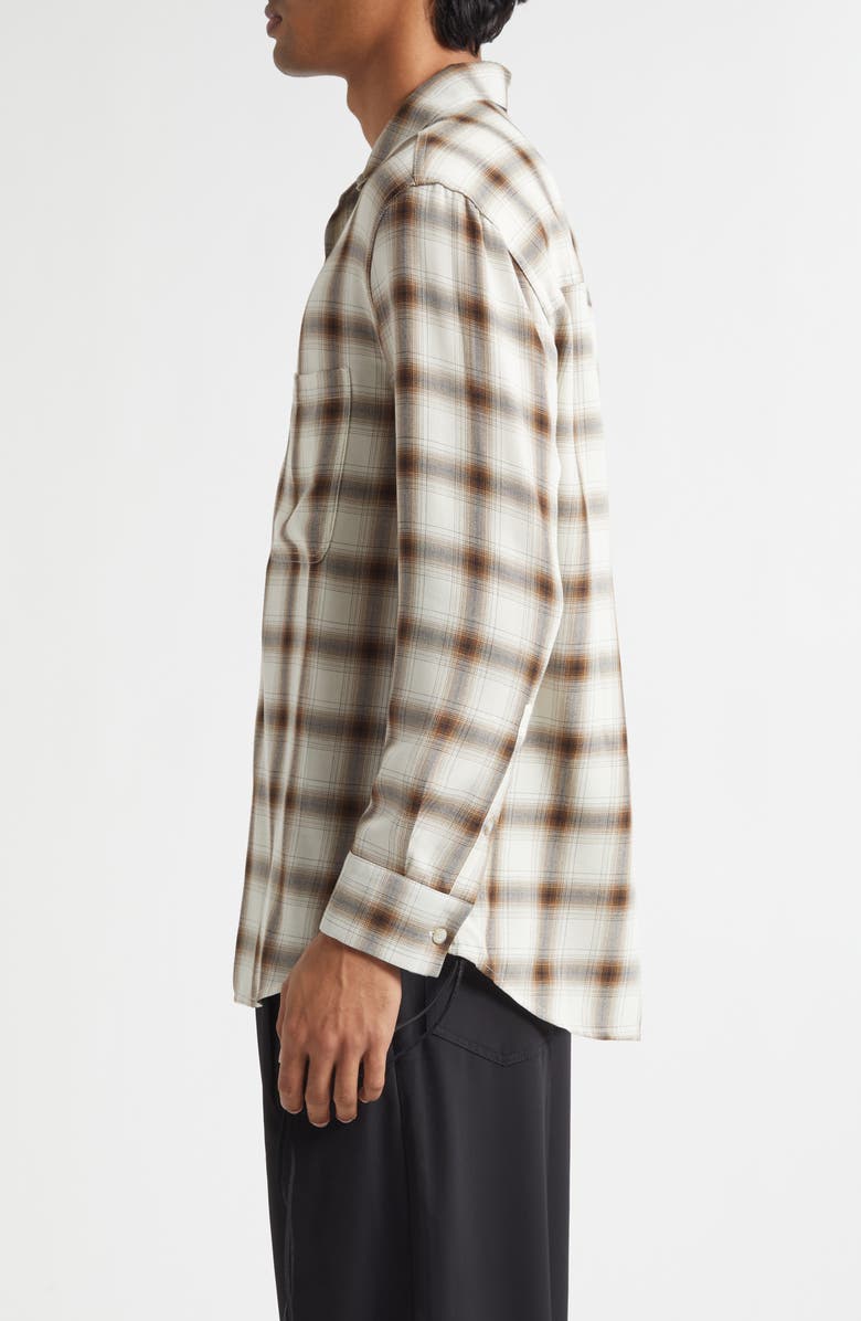 SONG FOR THE MUTE Oversize Plaid Button-Up Shirt, Alternate, color, White