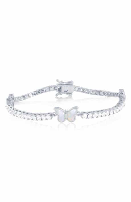Mother of Pearl Butterfly Cubic Zirconia Tennis Bracelet