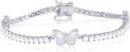 SIMONA Mother of Pearl Butterfly Cubic Zirconia Tennis Bracelet