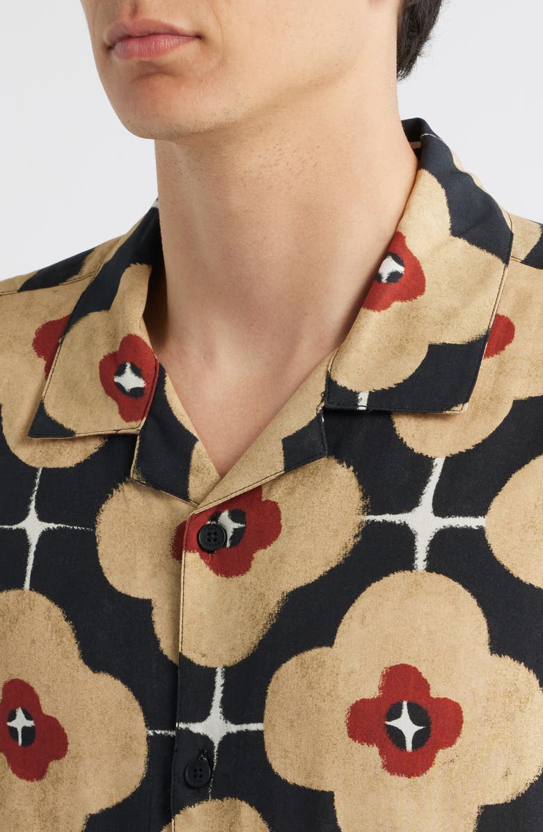 Wax London Didcot Holiday Camp Shirt, Alternate, color, Black / Red