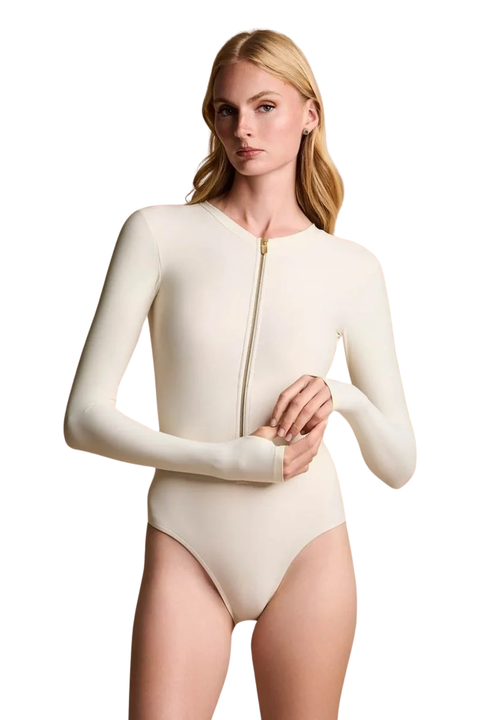 Mila One Piece Swimsuit With Long Sleeves, Upf 50+ Sun Protection