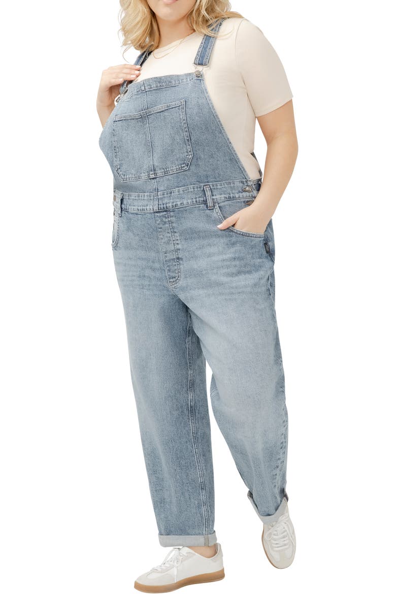 Silver Jeans Co. Straight Leg Denim Overalls, Alternate, color, 