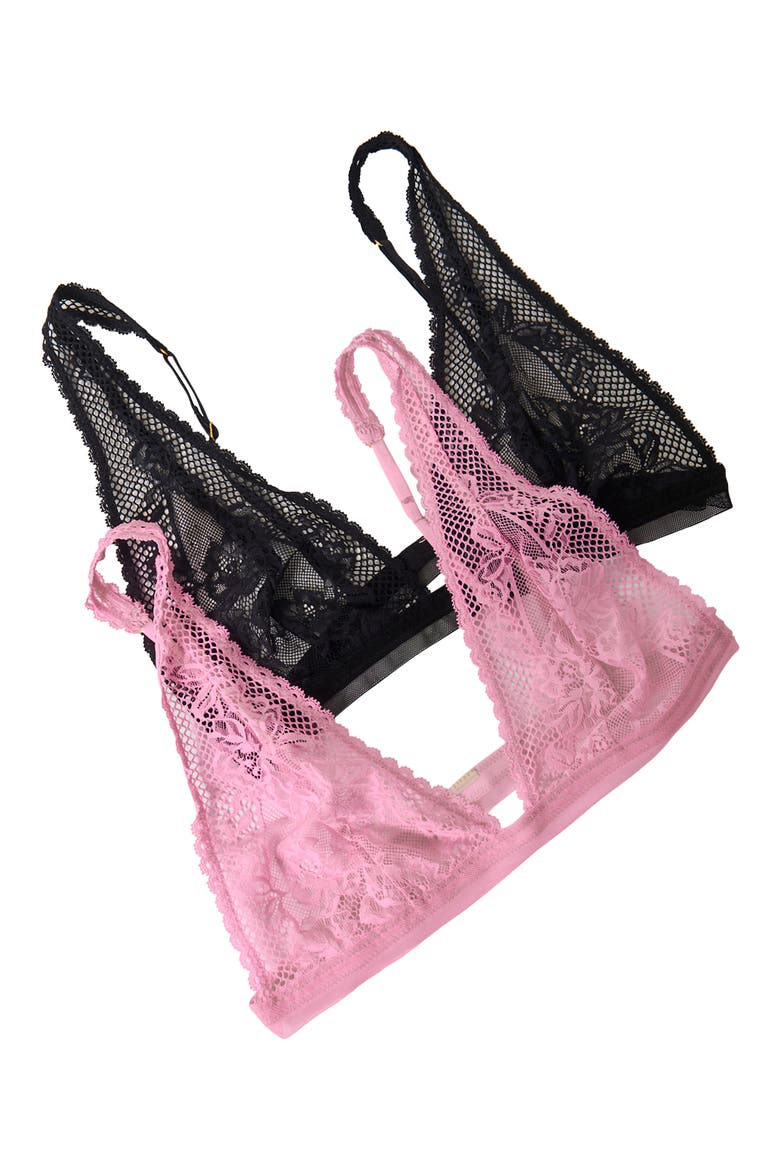 Reya Assorted 2-Pack Lace & Mesh Bralette, Main, color, ASSORT