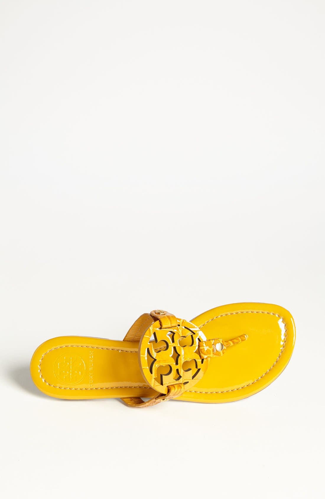 Tory Burch 'Miller' Croc Embossed Sandal, Alternate, color, 
