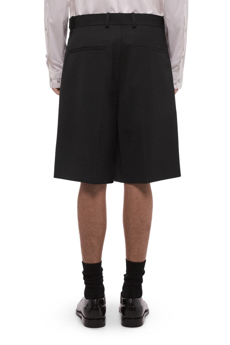 Gab Pleated Wool Shorts, Alternate, color, BLACK